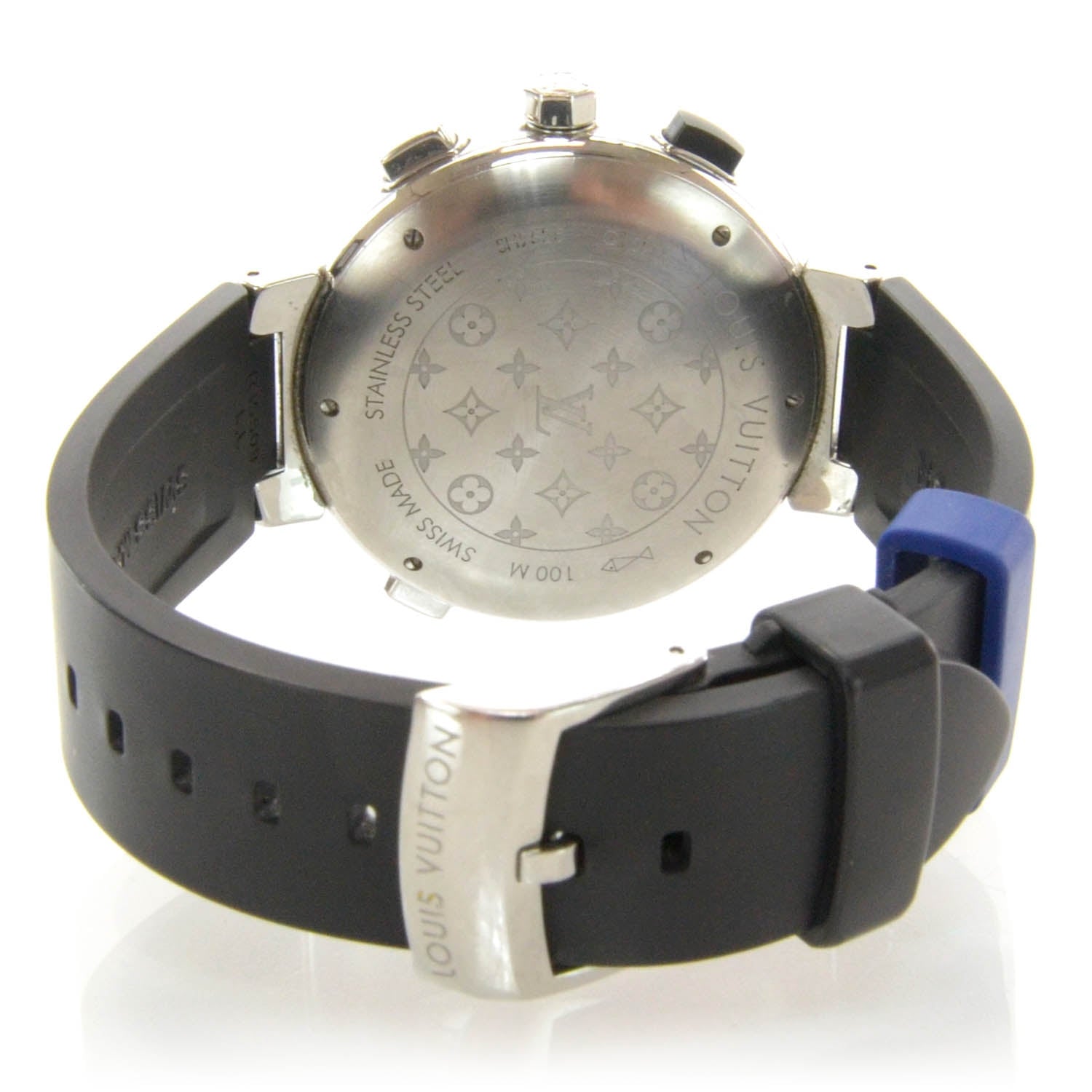 Louis Vuitton Stainless Steel Rubber 44mm Tambour Regatta Quartz Watch Blue 5 of 5