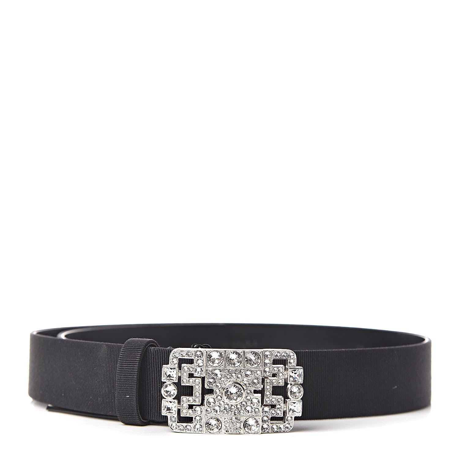 Chanel Grosgrain Crystal Belt 75 30 Black 1 of 7