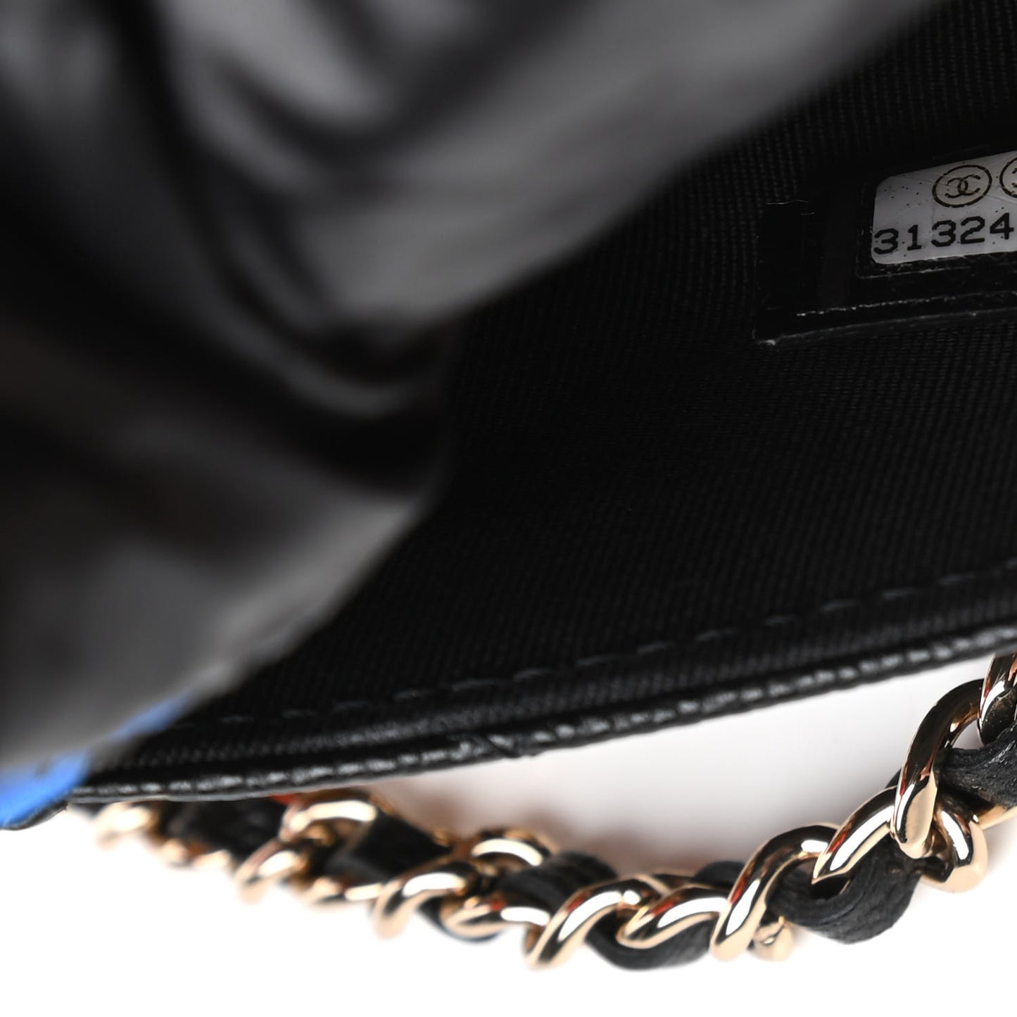 Caviar Fabric Quilted Foldable Tote With Chain Black Multicolor