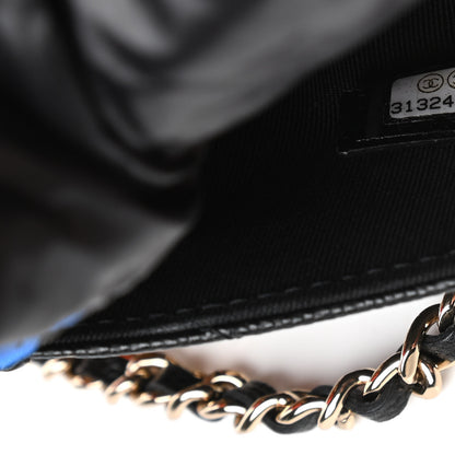 Chanel Caviar Fabric Quilted Foldable Tote With Chain Black Multicolor 15 of 18