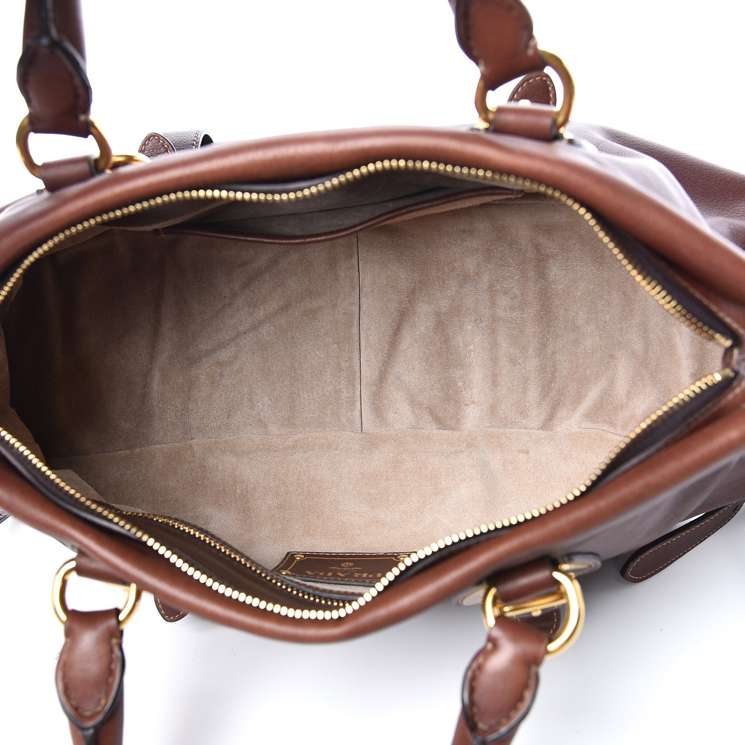 Prada Soft Calf Shopping Satchel Nocciolo 5 of 9