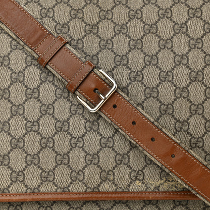 Gucci GG Monogram Flap Messenger Bag Beige Dark Brown 8 of 14