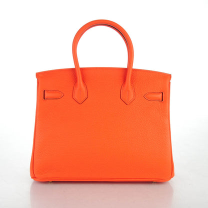 Hermes Taurillon Clemence Birkin 30 Orange Poppy 4 of 27