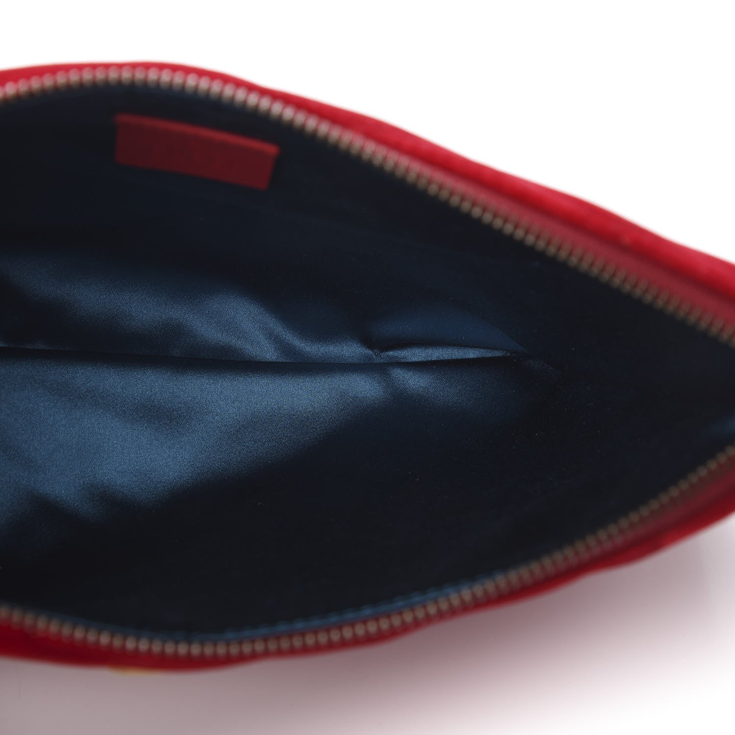 Gucci Velvet Matelasse GG Marmont Zip Pouch Hibiscus Red 5 of 10
