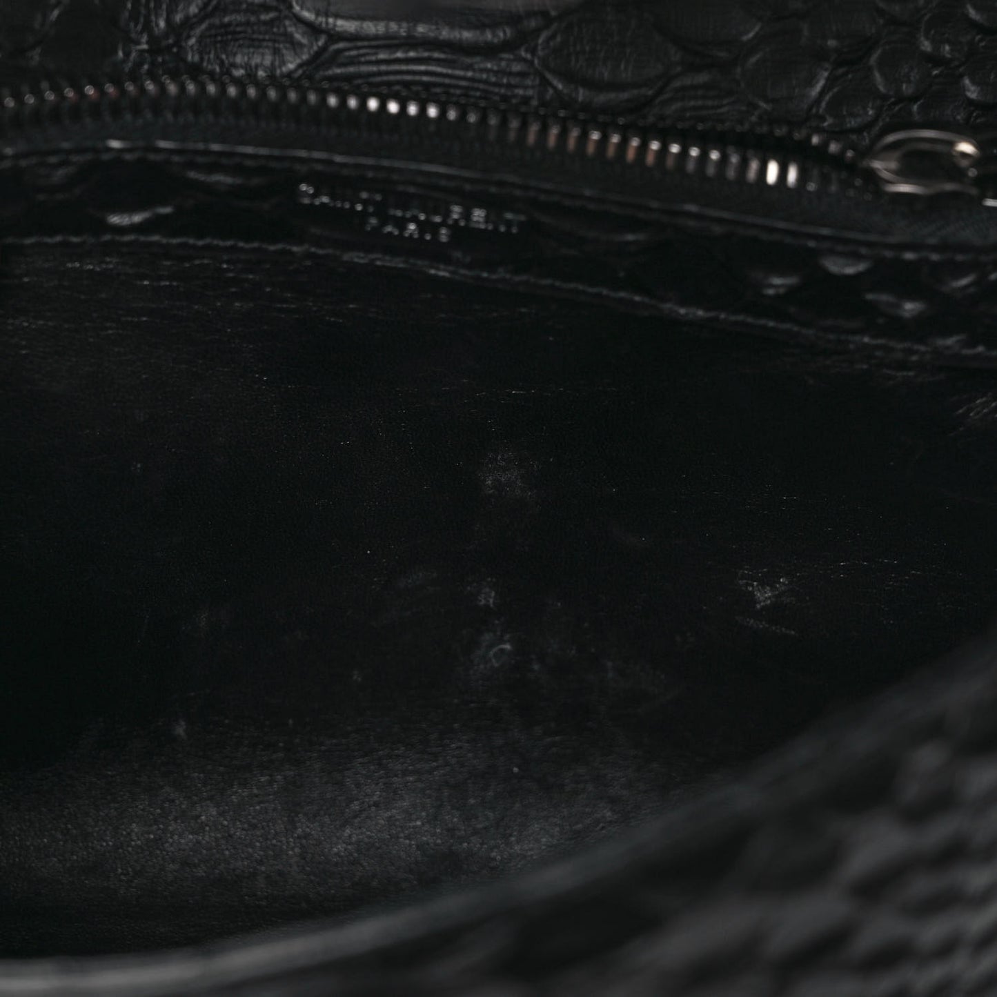 Calfskin Python Embossed Monogram Medium College Bag Black