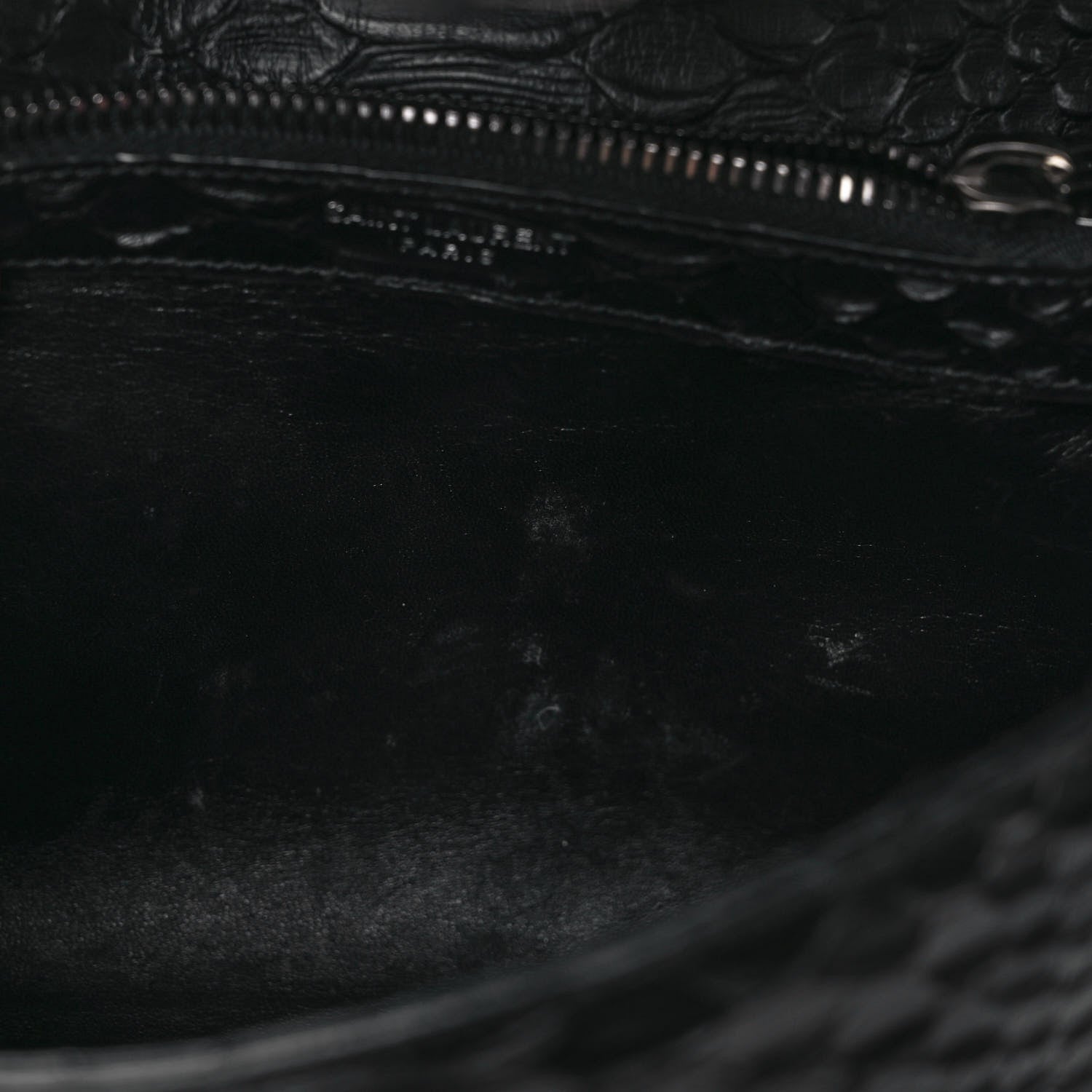 Saint Laurent Calfskin Python Embossed Monogram Medium College Bag Black 13 of 13