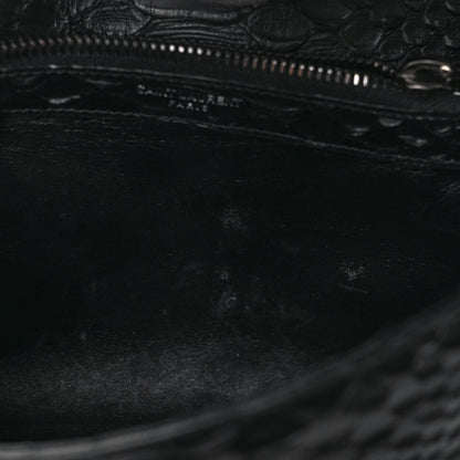 Saint Laurent Calfskin Python Embossed Monogram Medium College Bag Black 13 of 13
