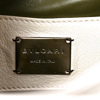 Bulgari Iridescent Calfskin Matelasse Serpenti Cabochon Shoulder Bag White 6 of 11