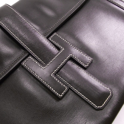 Hermes Vintage Leather Jige Portfolio Clutch Brown 7 of 10