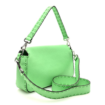 Fendi Cuoio Roma Sellerissima Nappa Sintetica Tape Stitch Baguette Edamame 3 of 9