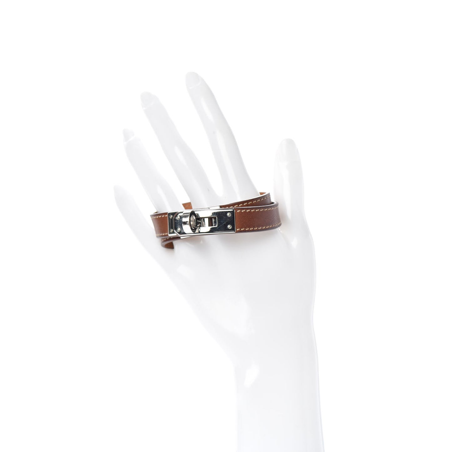 Barenia Kelly Double Tour Bracelet M Fauve