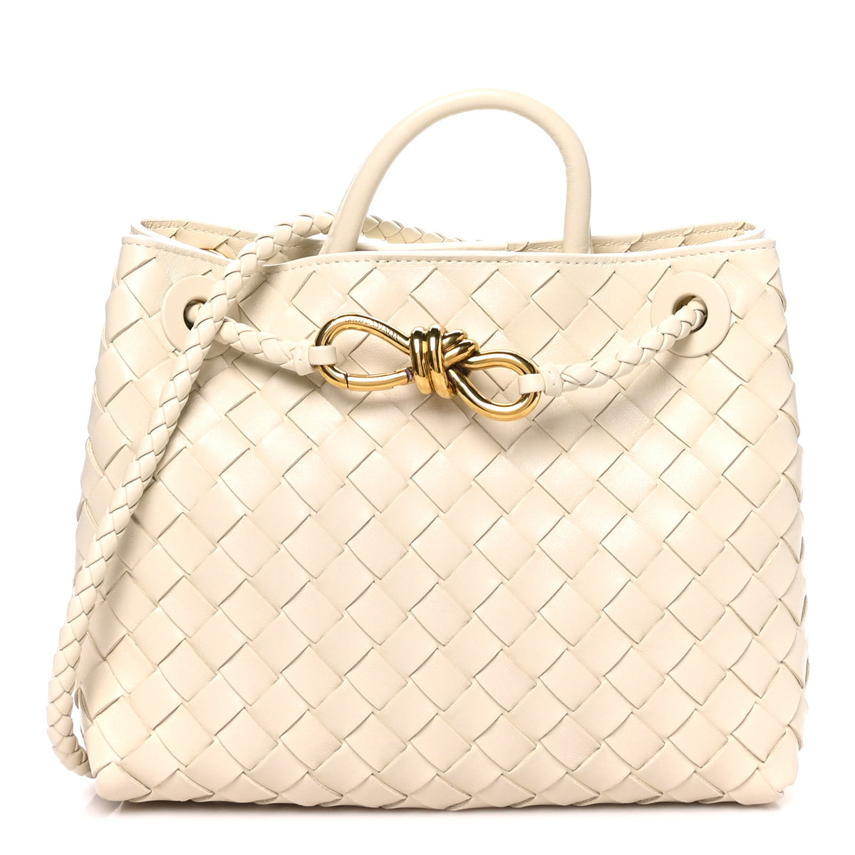 Bottega Veneta Nappa Intrecciato Small Andiamo Shoulder Bag Sea Salt 1 of 9