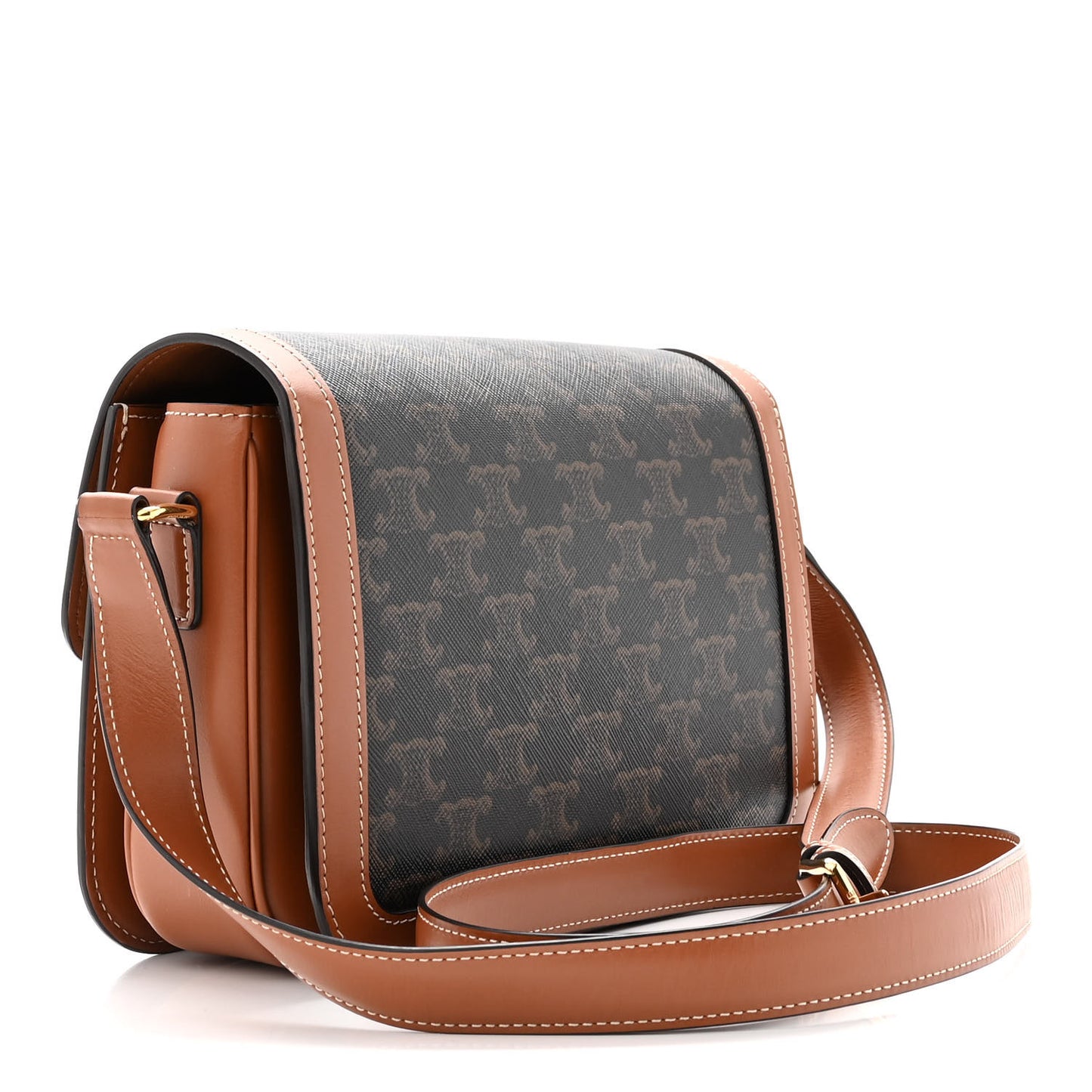 Triomphe Canvas Calfskin Medium Triomphe Bag Tan