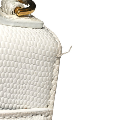 Balenciaga Patent Calfskin Lizard Embossed XS Sharp Top Handle Bag White 13 of 19