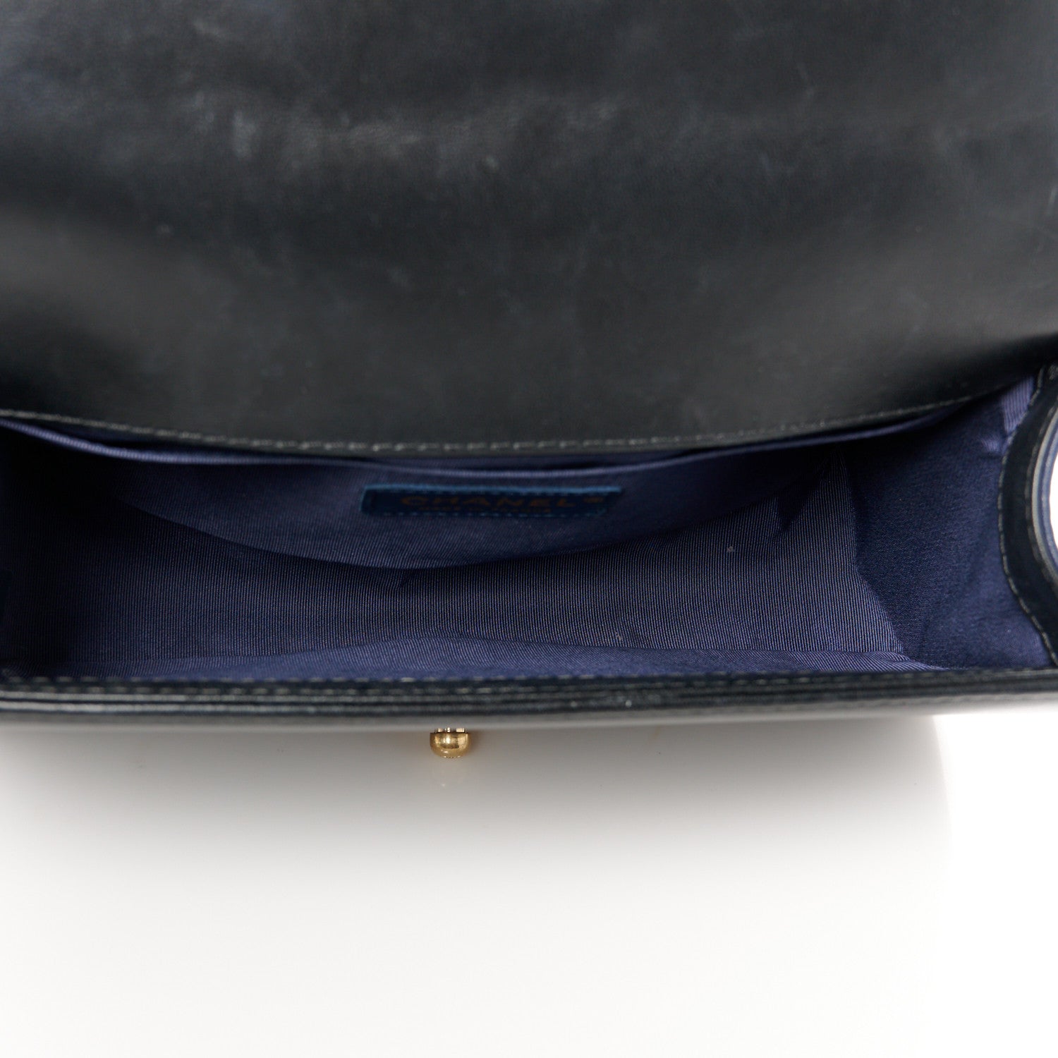 Chanel Lambskin Quilted Medium Boy Flap Blue Black 5 of 10