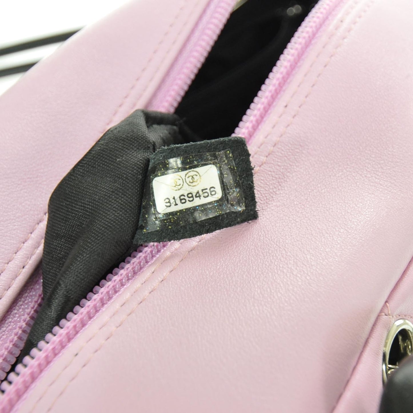 Calfskin Quilted Large Cambon Bowler Pink Black