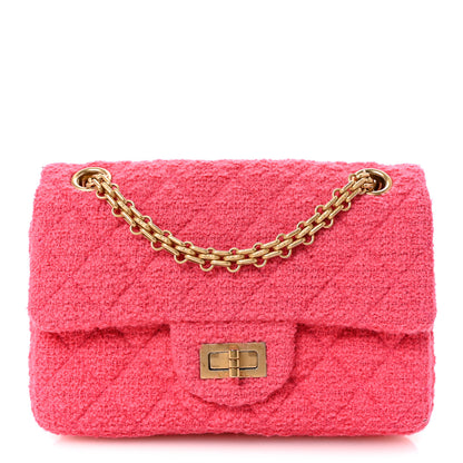 Chanel Tweed Quilted 2.55 Reissue Mini Flap Pink 1 of 13
