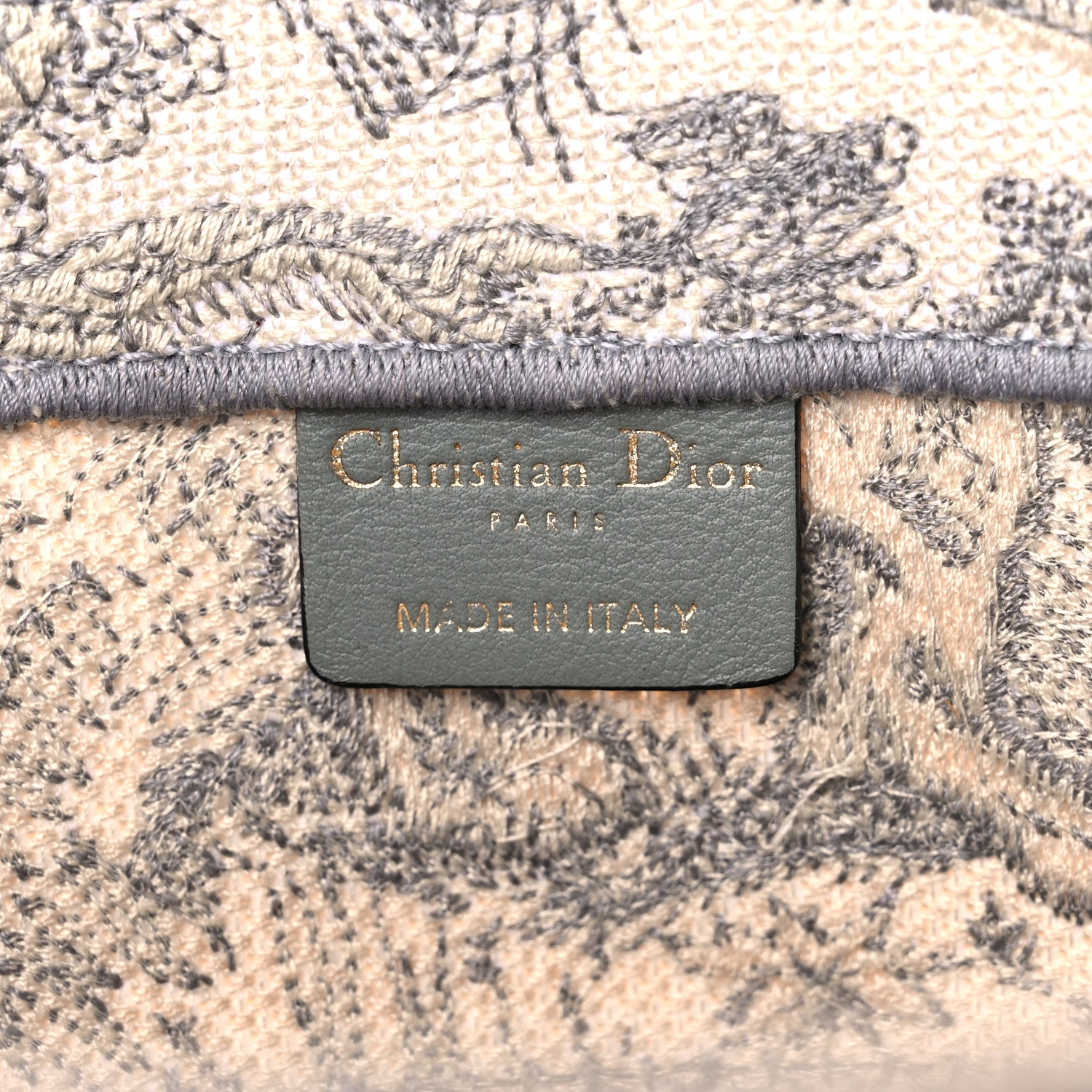Christian Dior Canvas Embroidered Medium Dioriviera Toile De Jouy Book Tote Gray 6 of 14