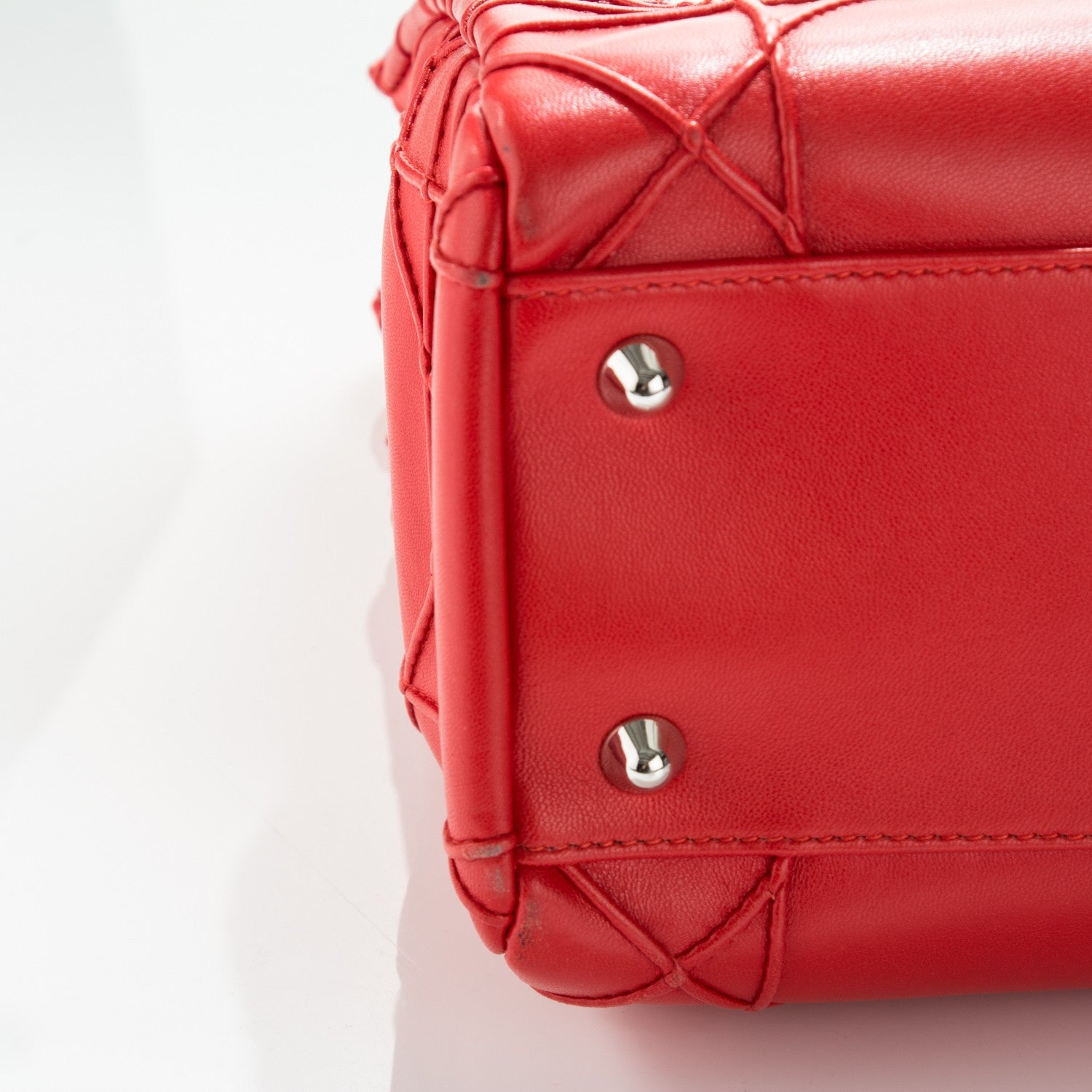 Christian Dior Lambskin Cannage Large Dior Soft Tote Red 6 of 9