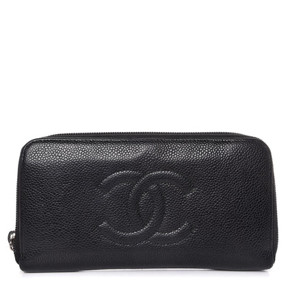 Chanel Caviar Large Timeless CC Zip Around Wallet Black 1 of 9