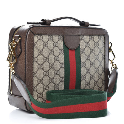 Gucci GG Supreme Monogram Web Small Ophidia Top Handle Shoulder Bag Brown 3 of 8