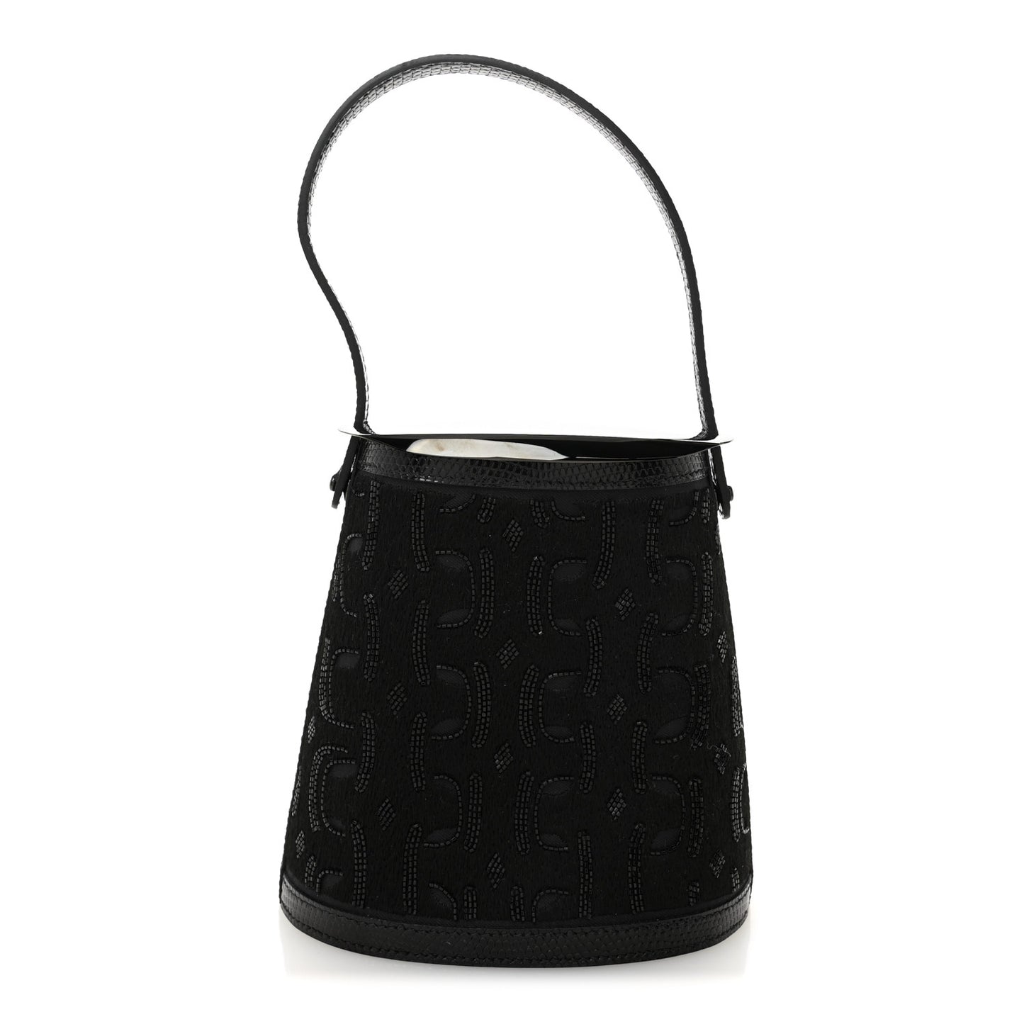 Lizard Embroidered Stromboli Black