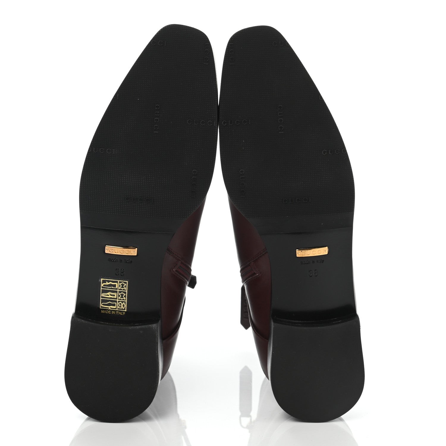 Gucci Calfskin Womens GG Ankle Boots 38 Vintage Bordeaux 9 of 10