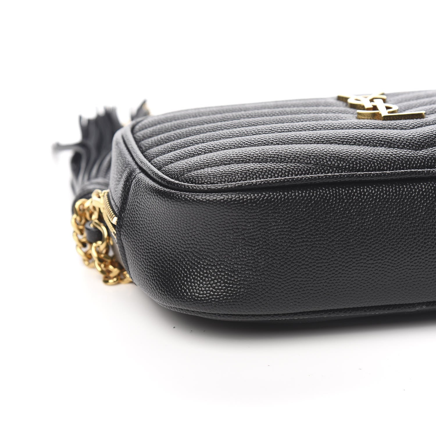 Saint Laurent Grain De Poudre Matelasse Monogram Mini Lou Camera Bag Black 7 of 9