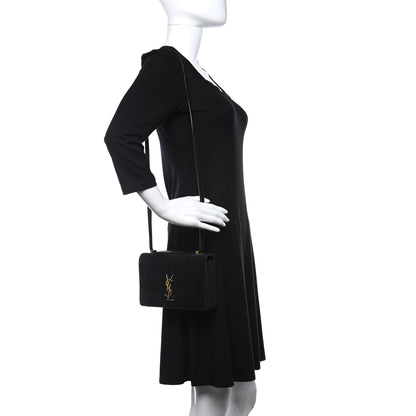Saint Laurent Suede Monogram Small Dylan Shoulder Bag Black 3 of 9
