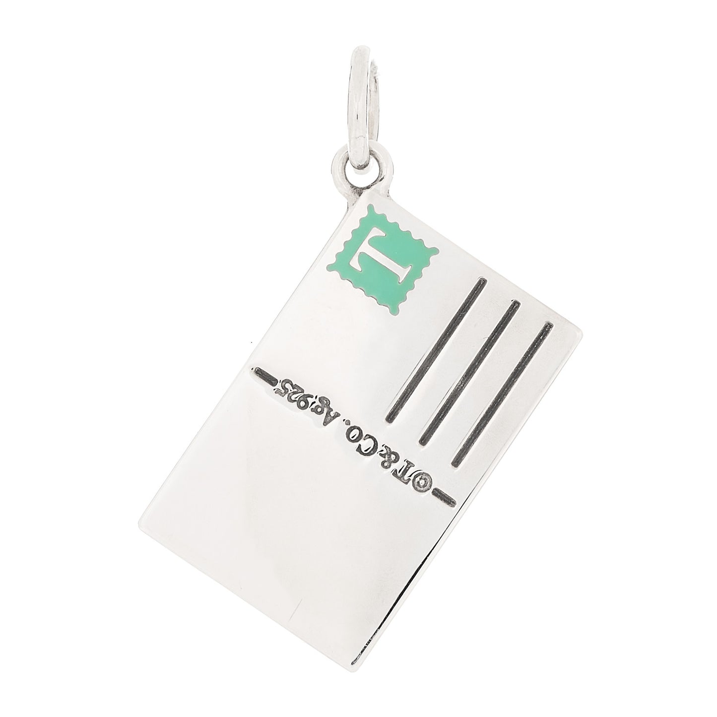 Sterling Silver Enamel New York Postcard Charm Blue