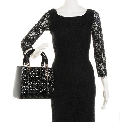 Christian Dior Patent Cannage Medium Lady Dior Black 2 of 8