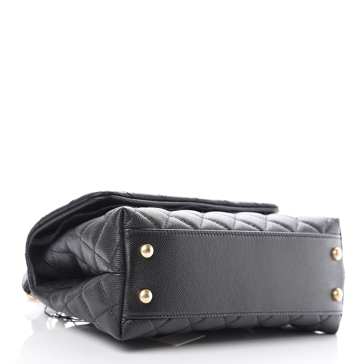 Caviar Quilted Mini Coco Handle Flap Black