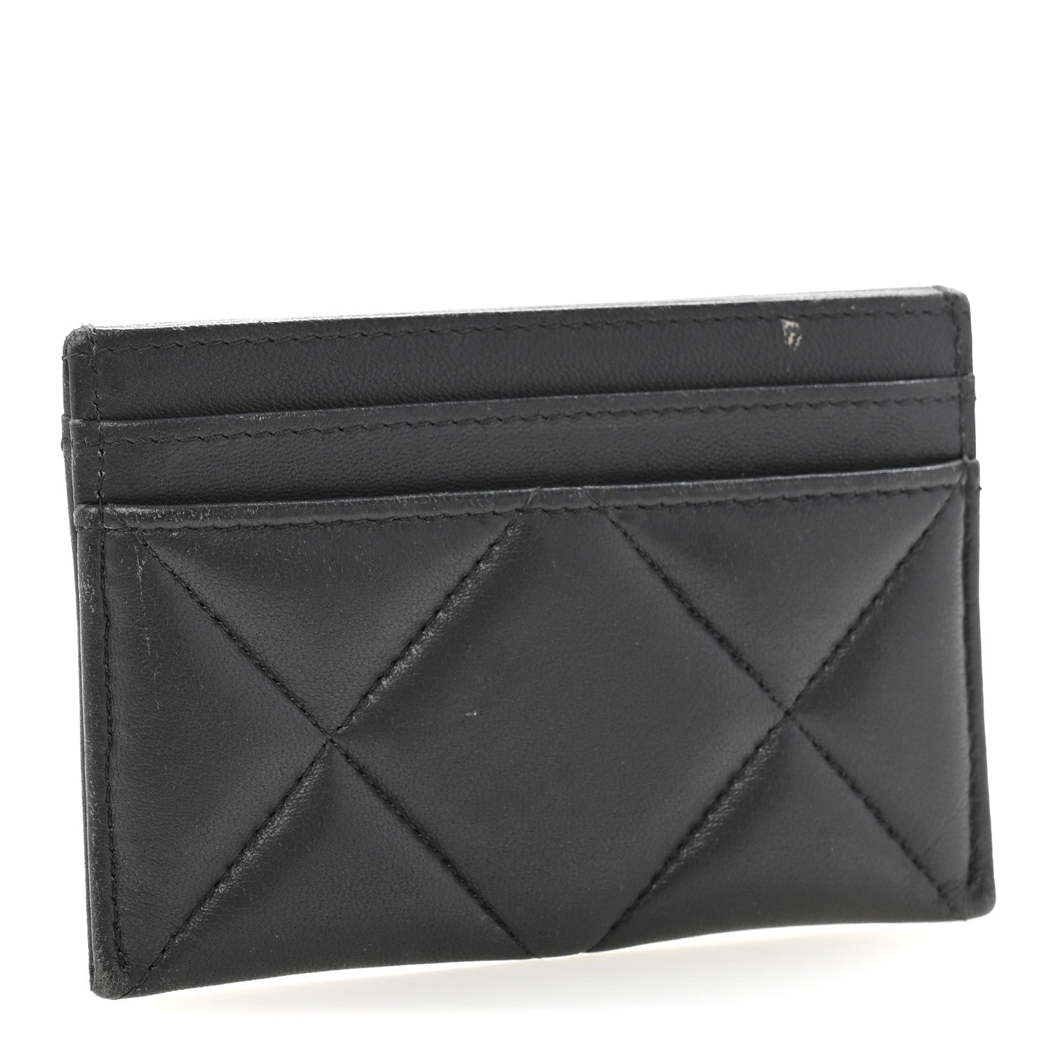 Chanel Lambskin Quilted Chanel 19 Card Holder Dark Grey 3 of 10