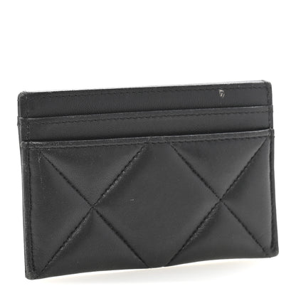 Chanel Lambskin Quilted Chanel 19 Card Holder Dark Grey 3 of 10