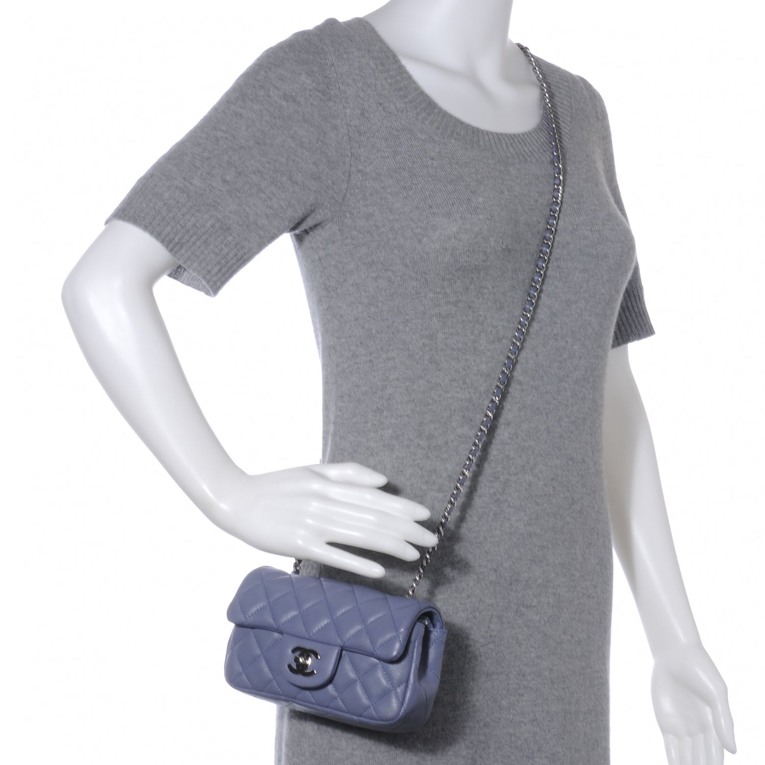 Chanel Lambskin Quilted Extra Mini Flap Lavender 2 of 9