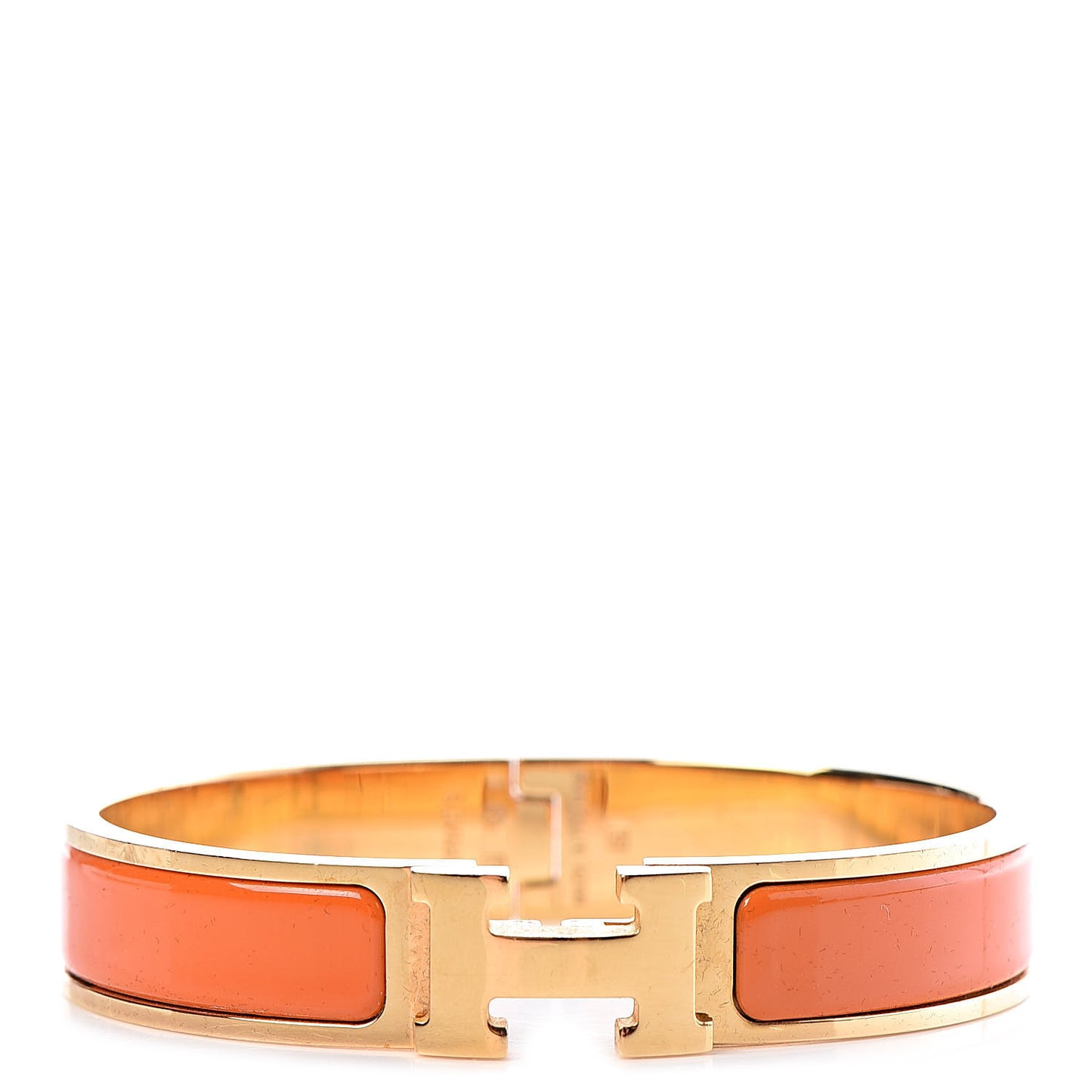 Enamel Narrow Clic Clac H Bracelet GM Orange
