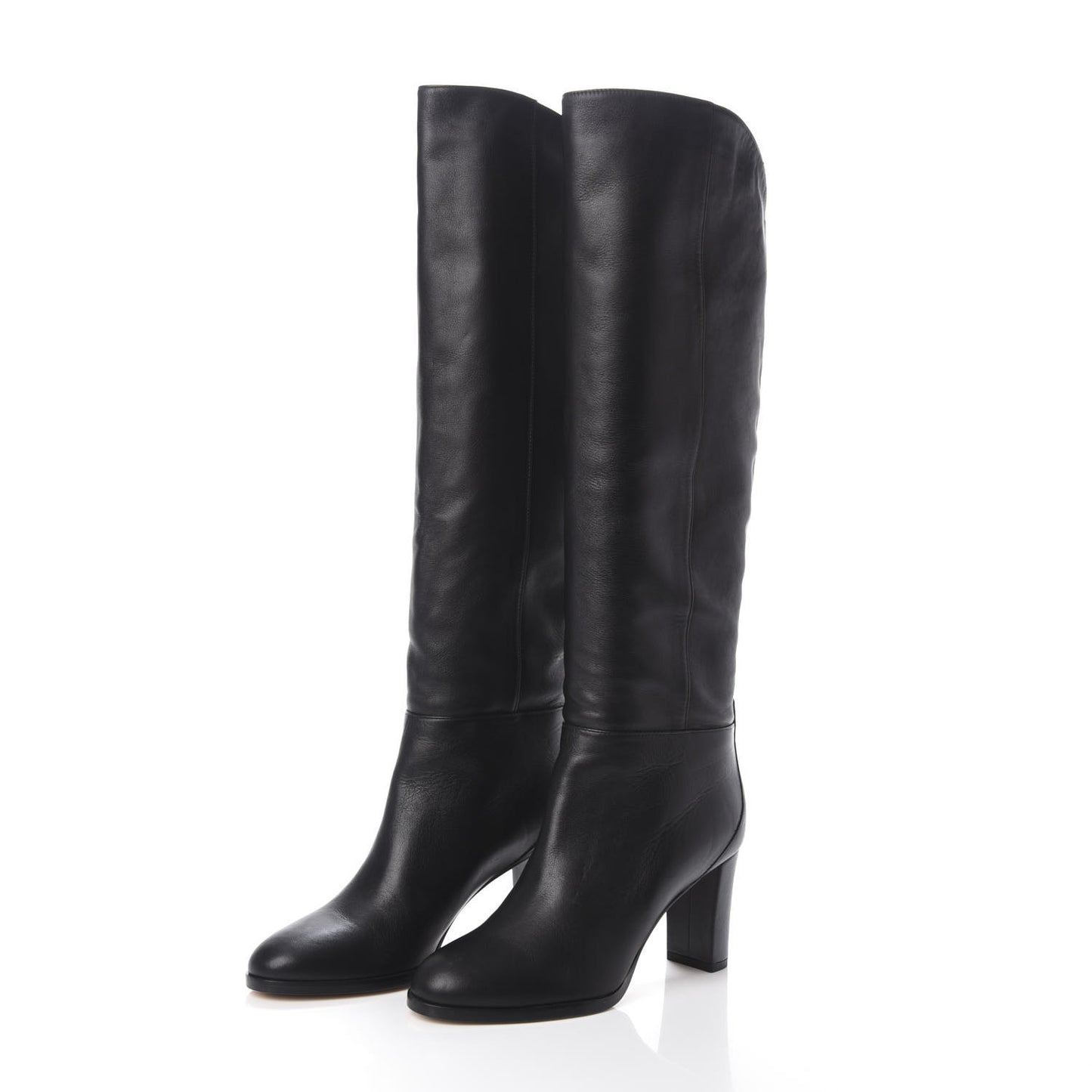 Calfskin Knee High Boots 36.5 Black