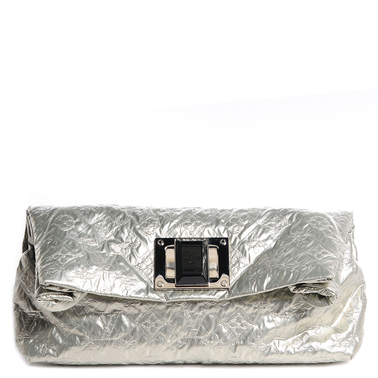 Jacquard Quilted Monogram Altair Clutch Argent