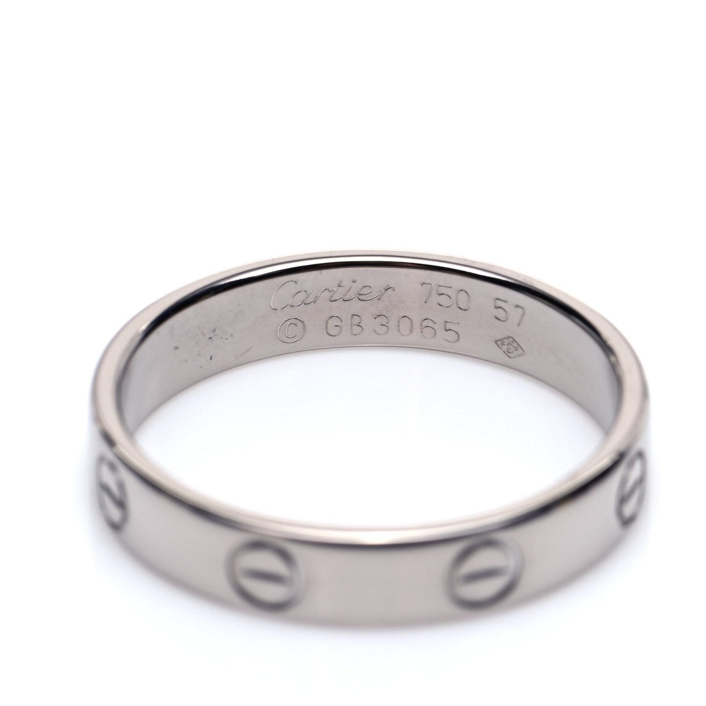 18K White Gold 4mm LOVE Wedding Band Ring 57 8