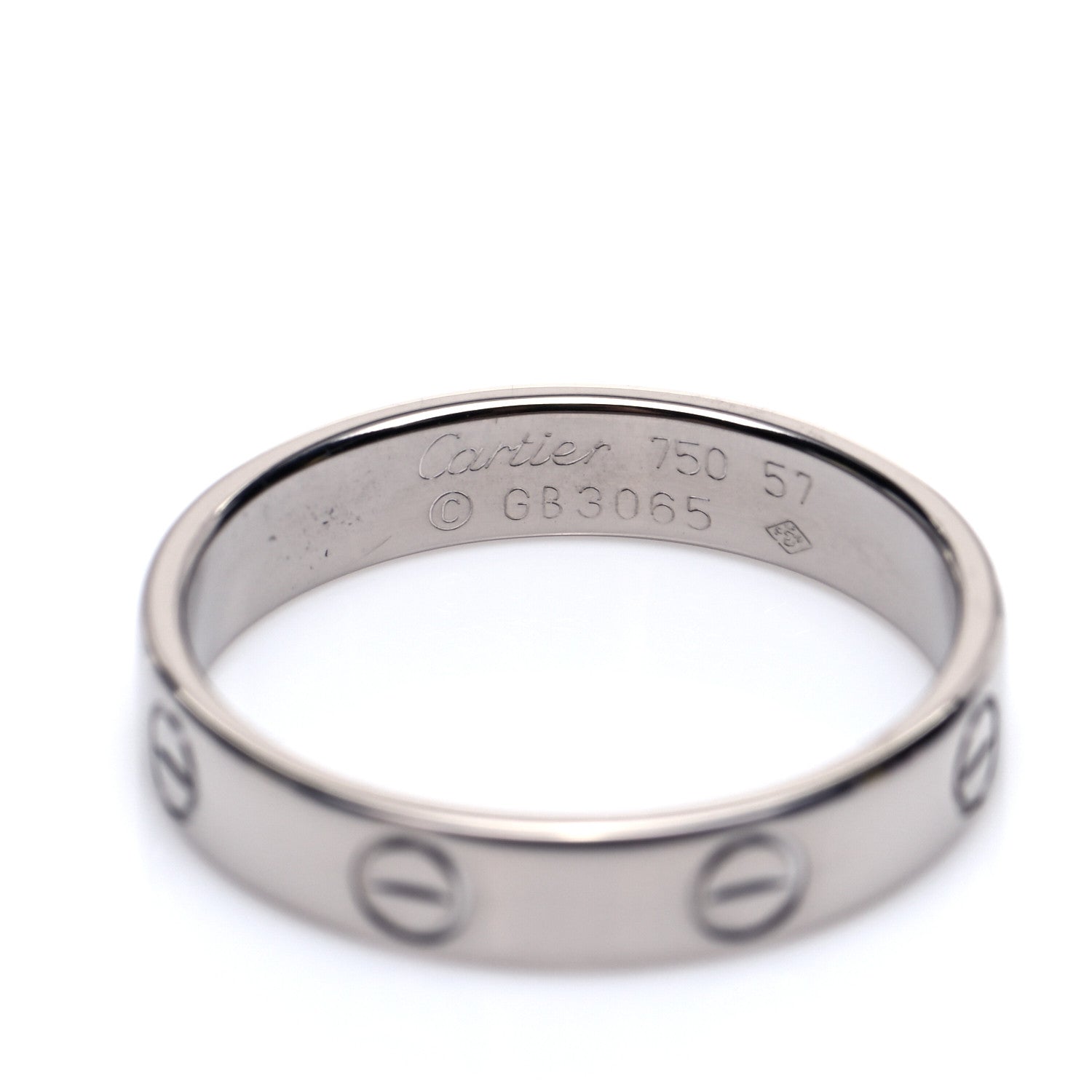 Cartier 18K White Gold 4mm LOVE Wedding Band Ring 57 8 4 of 4