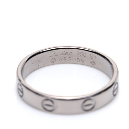 Cartier 18K White Gold 4mm LOVE Wedding Band Ring 57 8 4 of 4