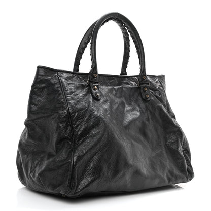Balenciaga Agneau Classic Hardware Large Sunday Tote Black 3 of 8