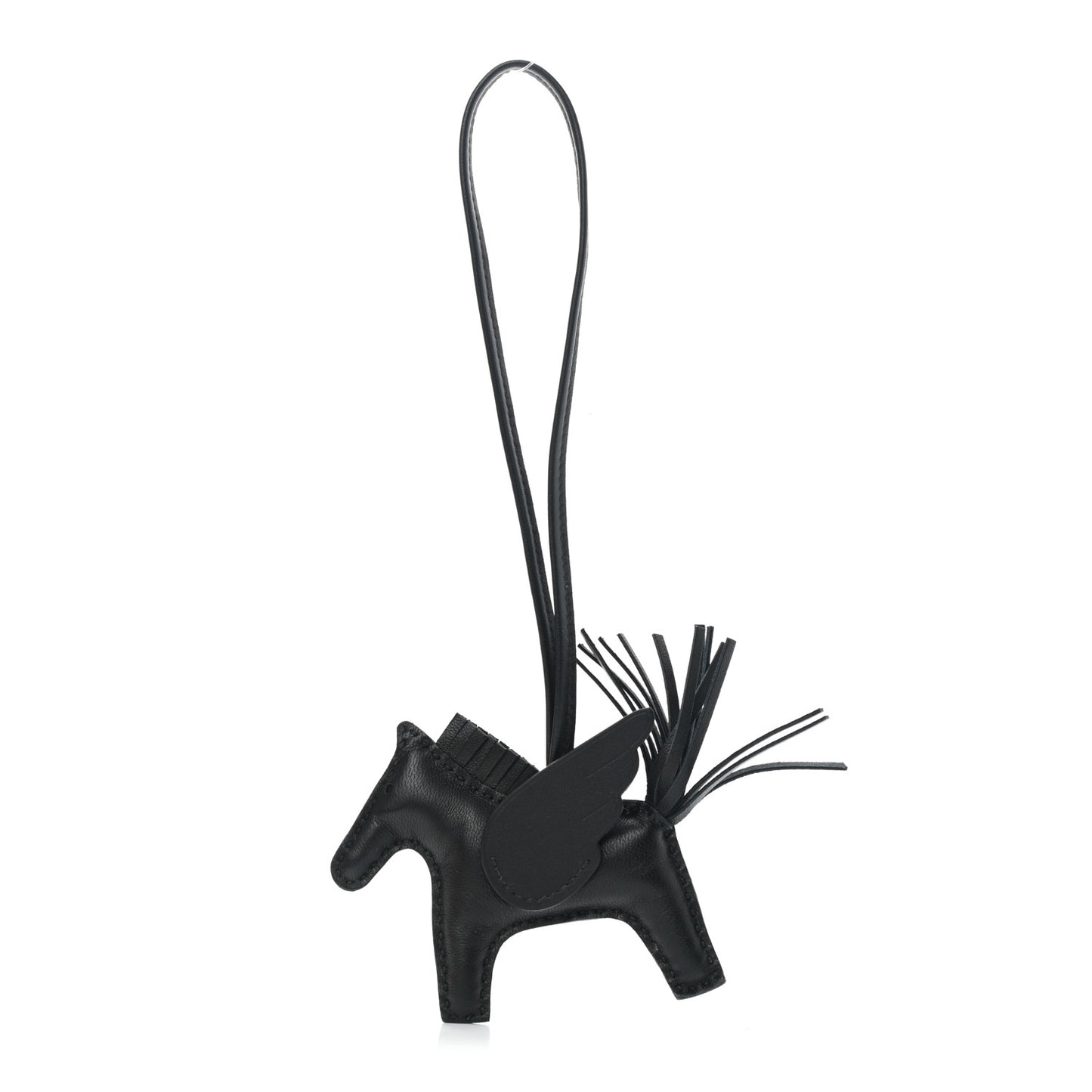Milo Lambskin Grigri Rodeo Pegase Horse Bag Charm PM So Black