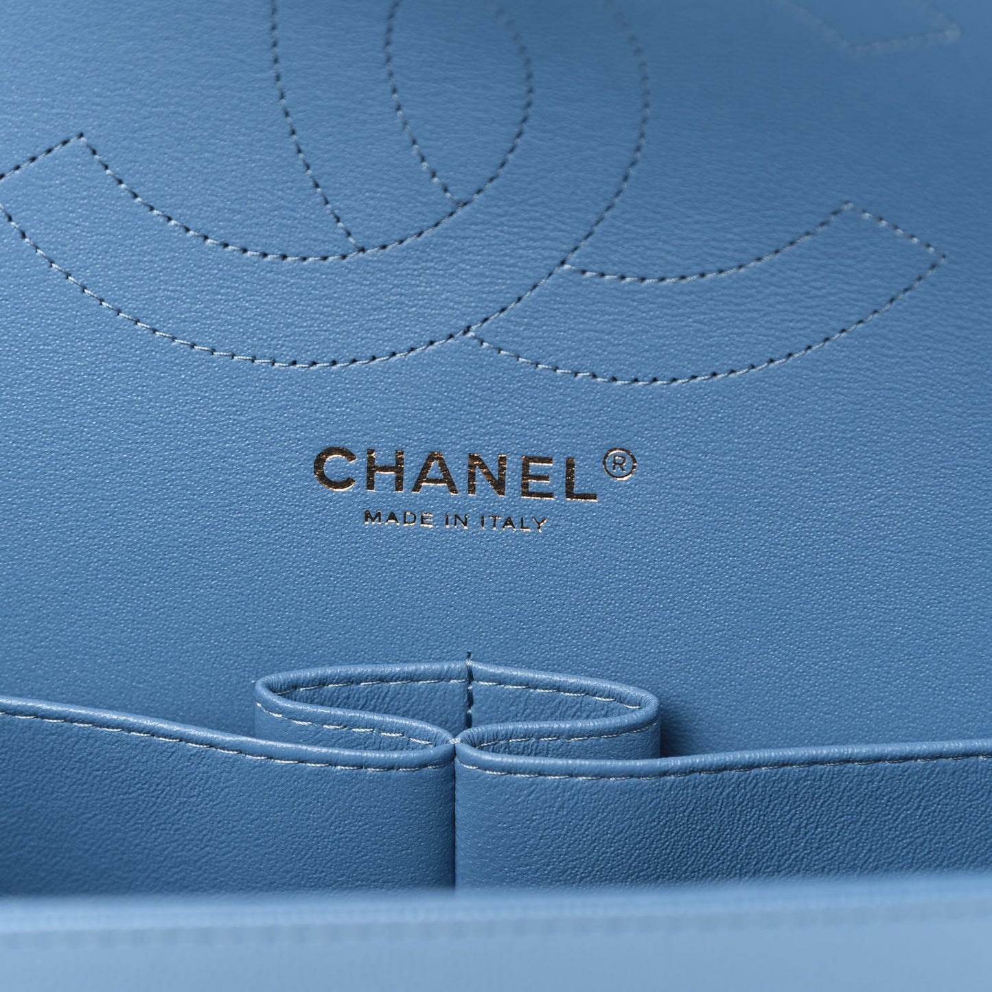 Caviar Quilted Jumbo Double Flap Blue