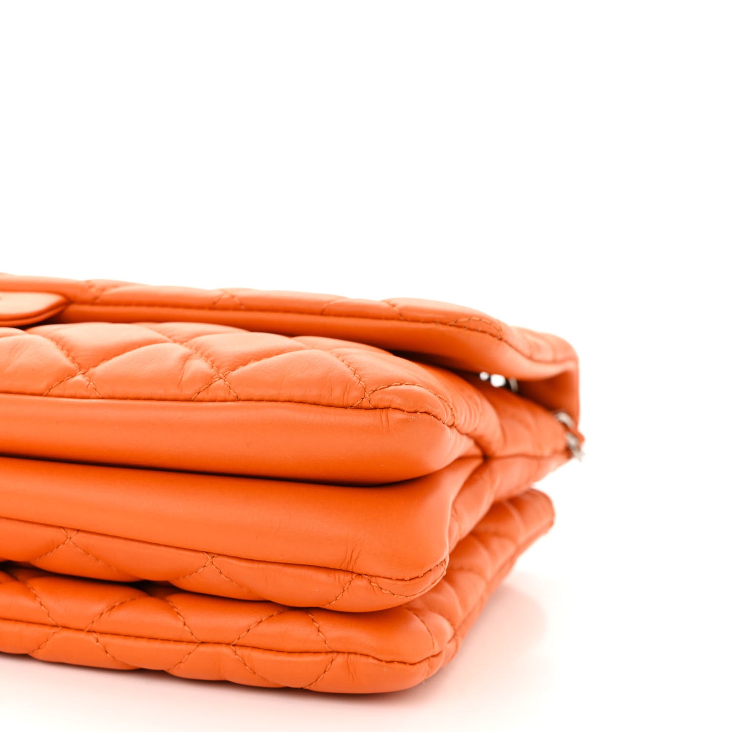 Lambskin Quilted Jumbo Chanel 3 Flap Orange