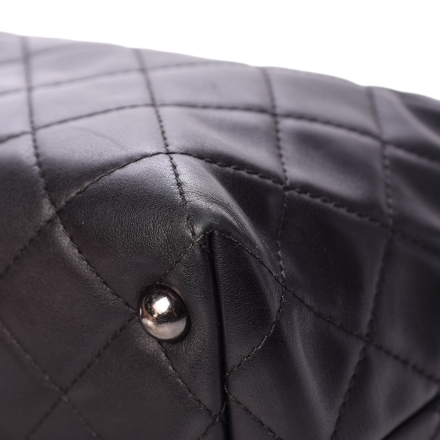 Chanel Calfskin Quilted Small Shopping In Chains Tote Black 9 of 14