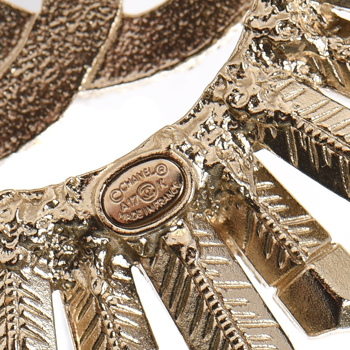 Crystal Baguette CC Brooch Light Gold