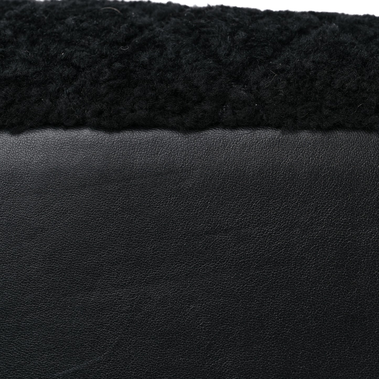 Shearling Sequin Tweed Shopper Tote Black