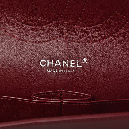 Chanel Striated Patent Quilted Jumbo Double Flap Burgundy 5 of 17