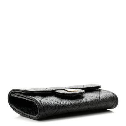 Chanel Caviar Quilted Flap Card Holder Wallet Black 4 of 9